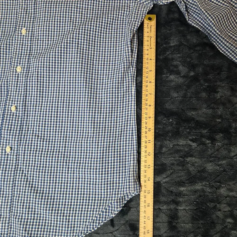 Polo Ralph Lauren Button Down Mens 15 32/33 White & Blue Long Sleeve Pony Logo
